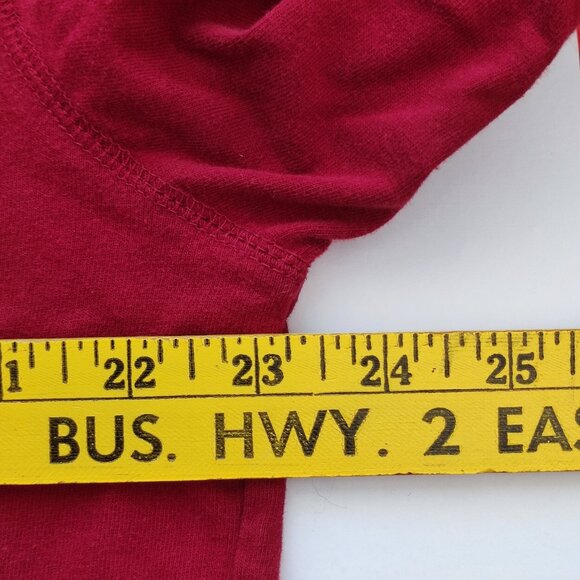 Eddie Bauer Legend Wash T-shirt men's size L burgundy long sleeve button up neck - Picture 10 of 11